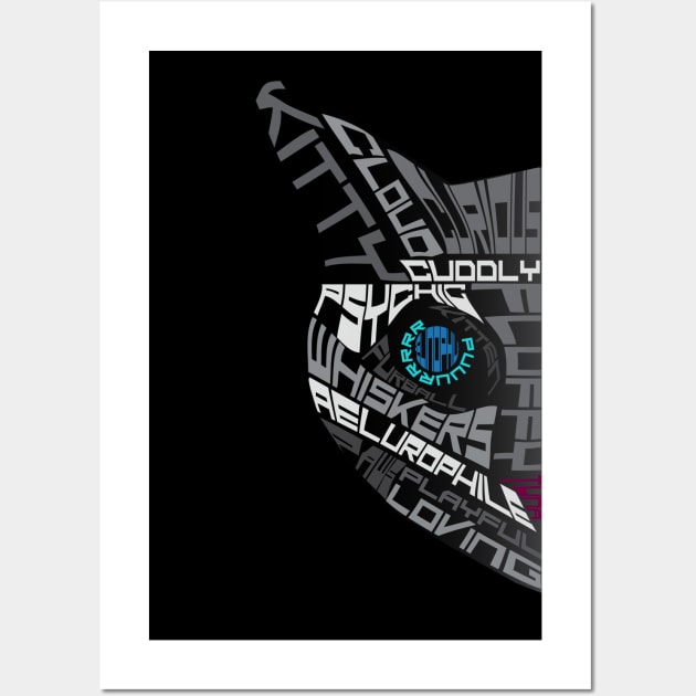 Psytrance Cat Robot Dark Techno Wall Art by shirtontour